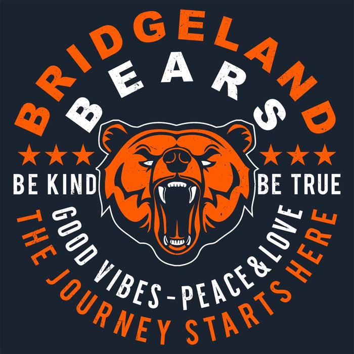 Close-up view of Bridgeland High School Bears Classic Unisex Orange T-shirt 016