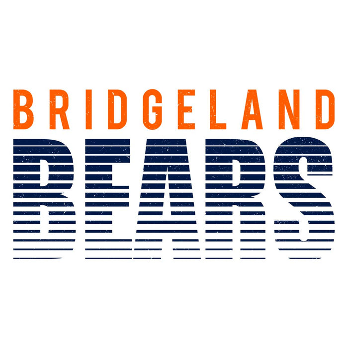 Close-up view of Bridgeland High School Bears Unisex 3/4 sleeve Raglan T-shirt 024