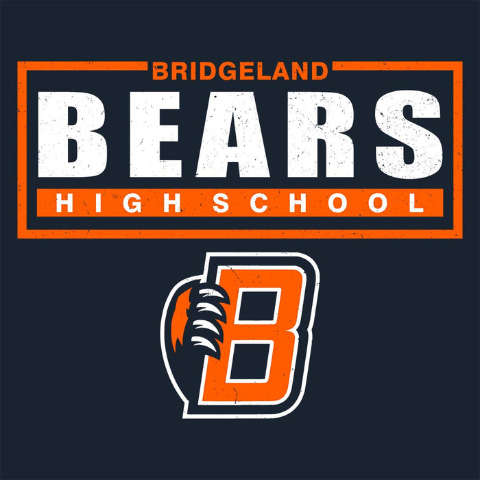 Close-up view of Bridgeland High School Bears Women's Navy Blue T-shirt 049