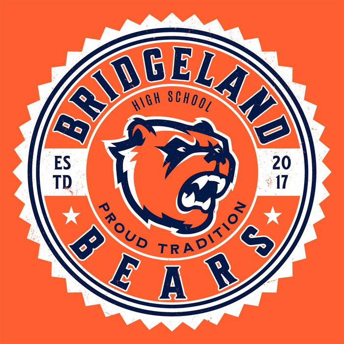 Close-up view of Bridgeland High School Bears Classic Unisex Orange T-shirt 203