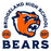 Close-up view of Bridgeland High School Bears Unisex 3/4 sleeve Raglan T-shirt 208