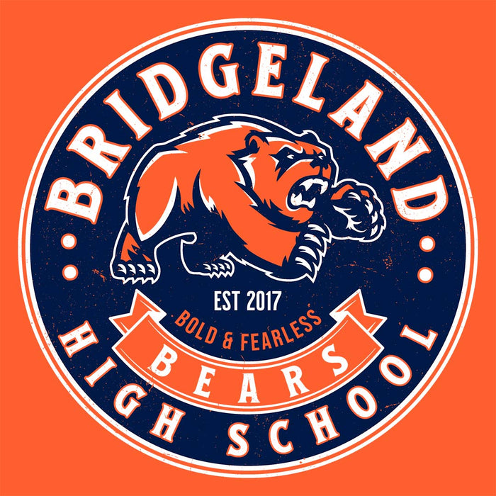 Close-up view of Bridgeland High School Bears Classic Unisex Orange T-shirt 215