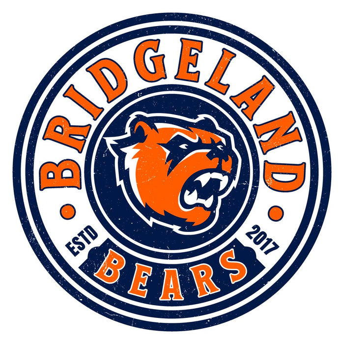 Close-up view of Bridgeland High School Bears Unisex 3/4 sleeve Raglan T-shirt 220