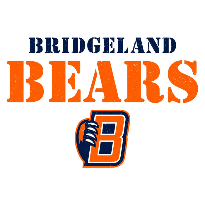 Close-up view of Bridgeland High School Bears Unisex 3/4 sleeve Raglan T-shirt 222