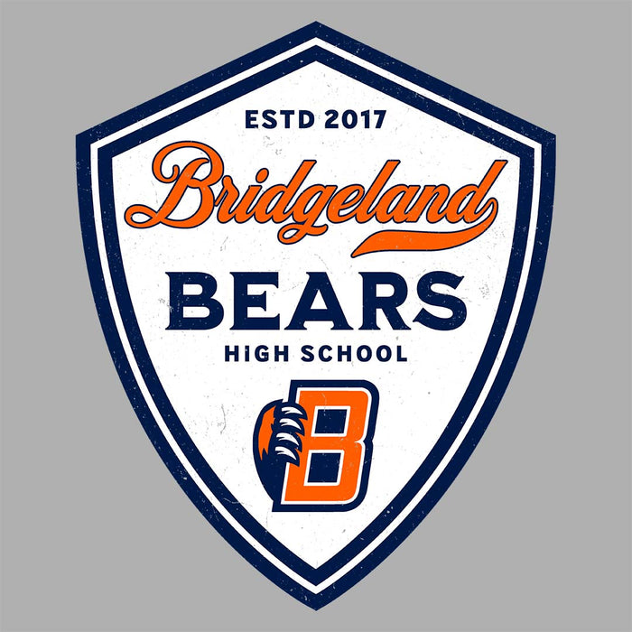 Close-up view of Bridgeland High School Bears Women's Grey T-shirt 225