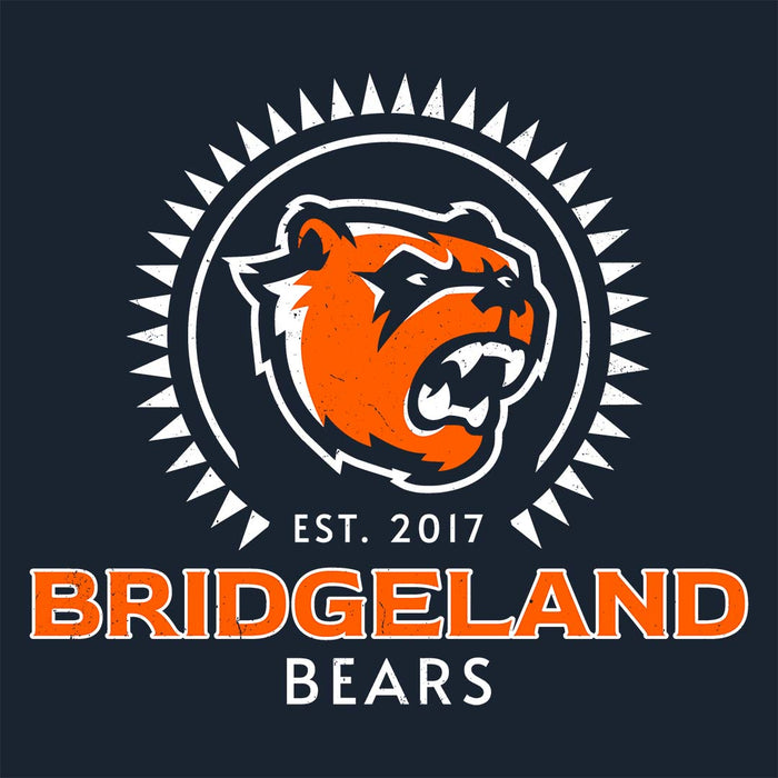 Close-up view of Bridgeland High School Bears Classic Unisex Navy T-shirt 226