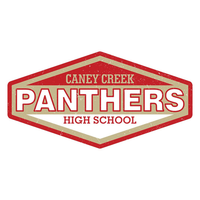 Close-up view of Caney Creek High School Panthers Unisex 3/4 sleeve Raglan T-shirt 009