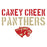 Close-up view of Caney Creek High School Panthers Unisex 3/4 sleeve Raglan T-shirt 017