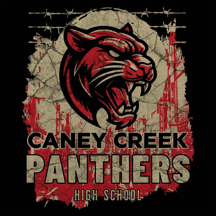 Close-up view Caney Creek High School Panthers Black Premium Unisex T-shirt 202