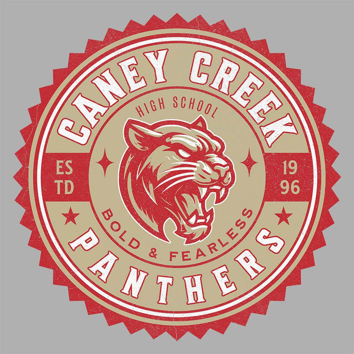 Close-up view of Caney Creek High School Panthers Carbon Grey Premium Unisex Hoodie 203