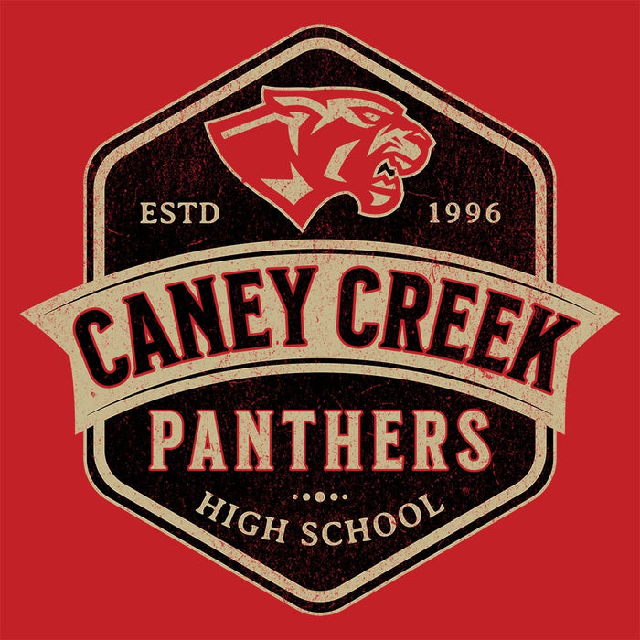 Close-up of Caney Creek High School Panthers Red Classic Unisex T-shirt 209