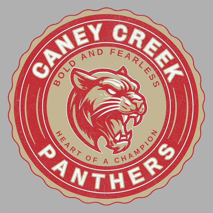 Close-up view of Caney Creek High School Panthers Carbon Grey Premium Unisex Hoodie 216