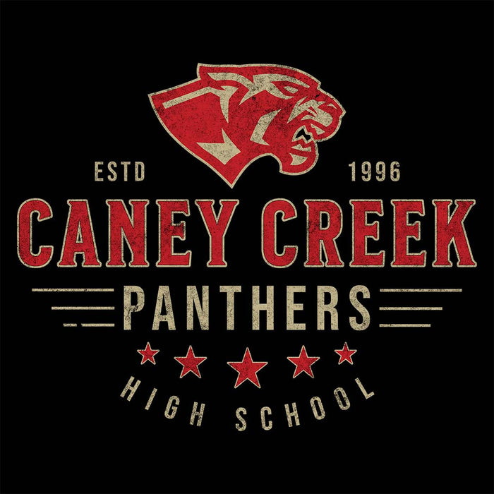 Close-up view of Caney Creek High School Panthers Black Premium Unisex Hoodie 217