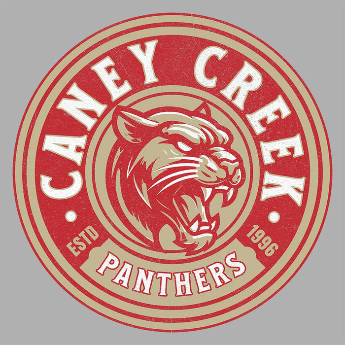 Close-up view of Caney Creek High School Panthers Carbon Grey Premium Unisex Hoodie 220