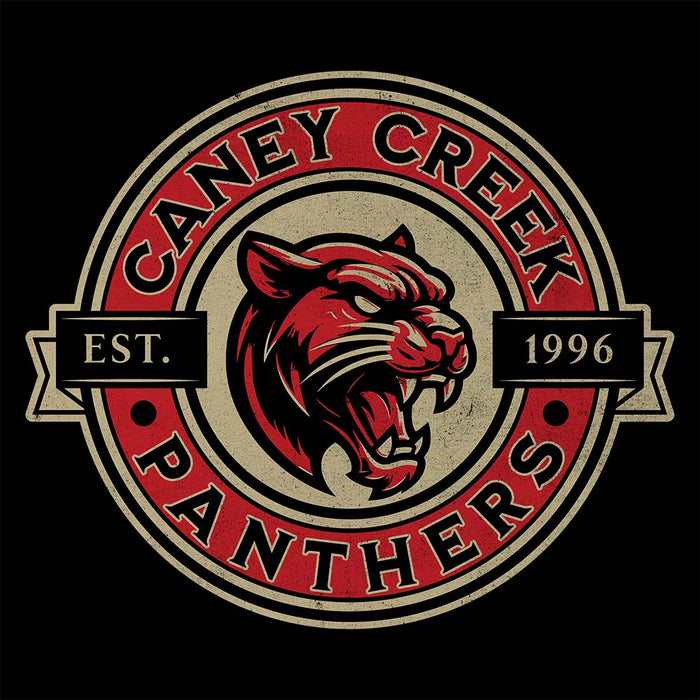 Close-up view Caney Creek High School Panthers Black Premium Unisex T-shirt 221