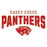 Close-up view of Caney Creek High School Panthers Unisex 3/4 sleeve Raglan T-shirt 223