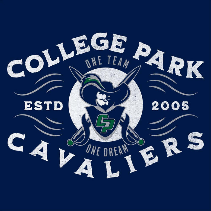 Close-up of College Park High School Cavaliers Classic Unisex Navy T-shirt 202