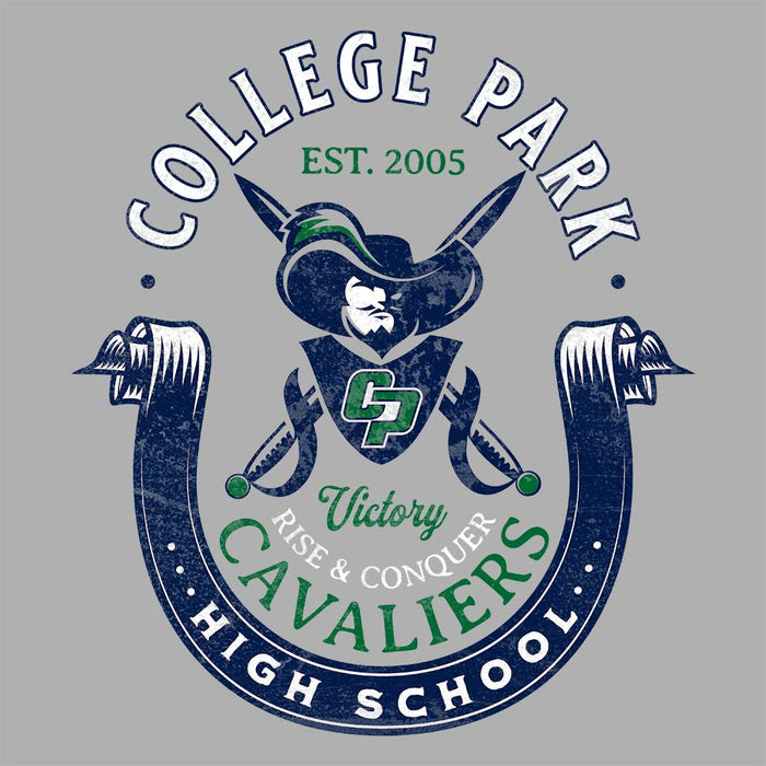 Close-up of College Park High School Sport Grey Classic Unisex Hoodie 203