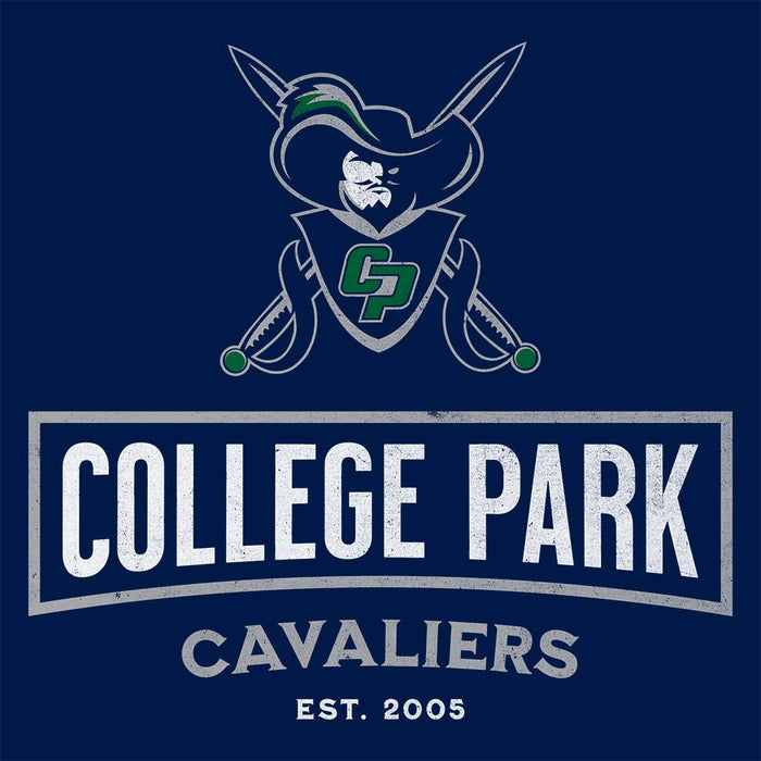 Close-up of College Park High School Cavaliers Classic Unisex Navy T-shirt 204