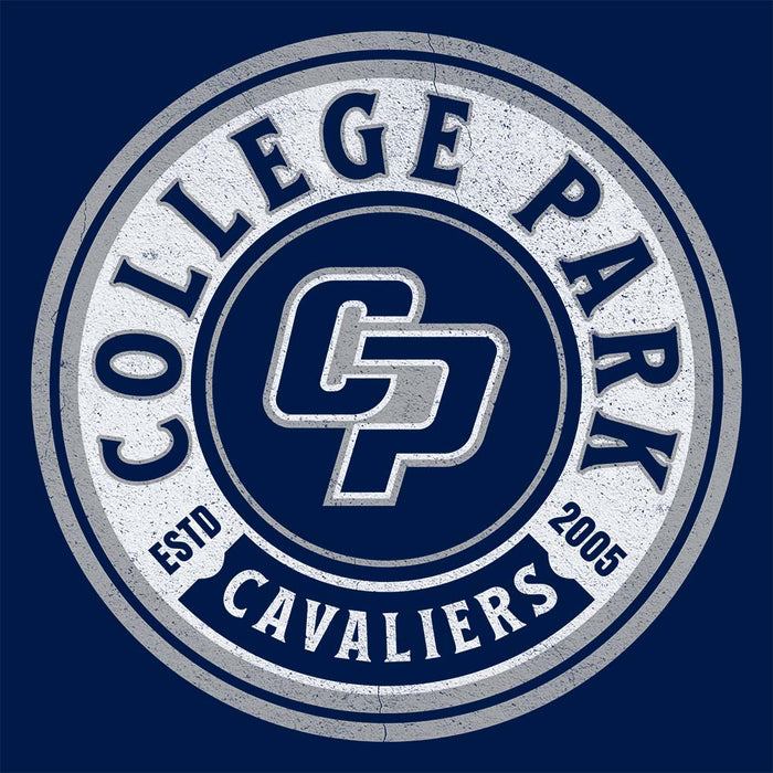 Close-up of College Park High School Cavaliers Classic Unisex Navy T-shirt 209