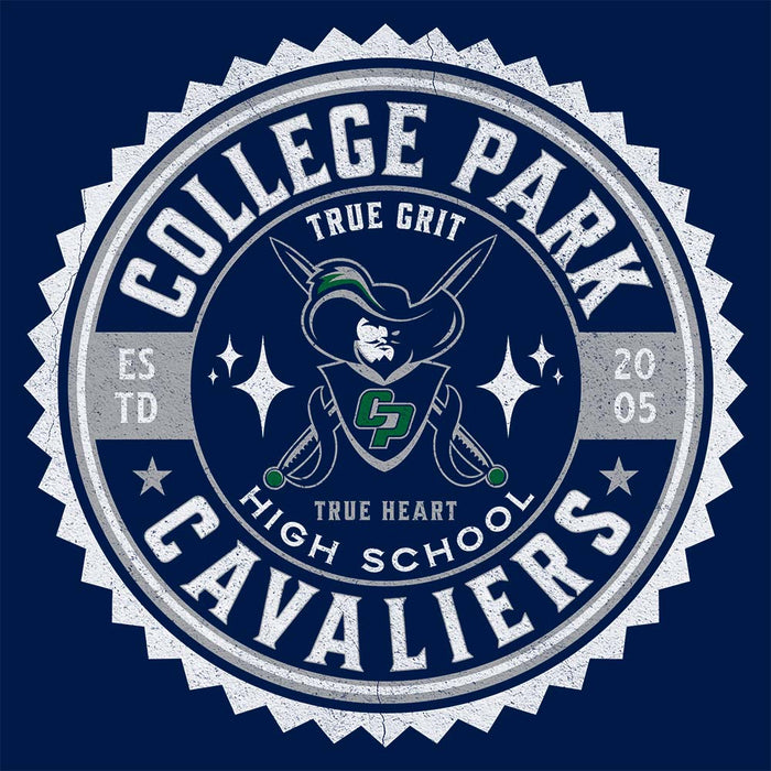 Close-up of College Park High School Navy Classic Unisex Hoodie 215