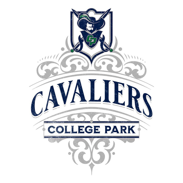 Close-up of College Park High School Cavaliers Unisex 3/4 sleeve Raglan T-shirt 218