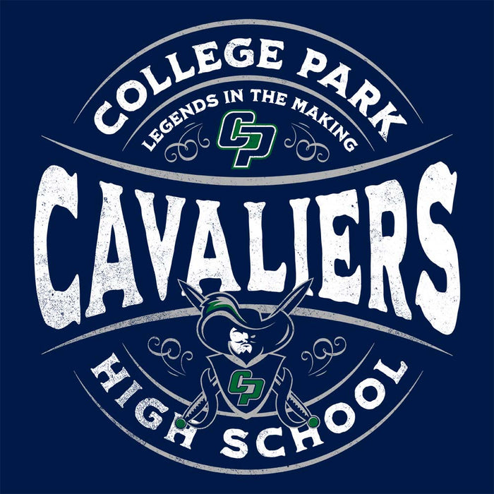 Close-up of College Park High School Cavaliers Classic Unisex Navy T-shirt 220