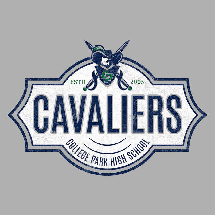 Close-up of College Park High School Cavaliers Women's Sport Grey T-shirt 224