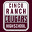 Close-up view of Cinco Ranch High School Cougars Classic Unisex Maroon T-shirt 001