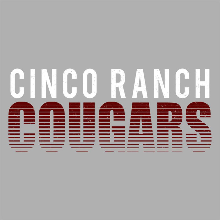 Close-up view of Cinco Ranch High School Cougars Classic Unisex Sport Grey T-shirt 024