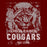 Close-up of Cinco Ranch High School Cougars Premium Maroon Unisex T-shirt 209