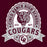 Close-up view of Cinco Ranch High School Cougars Classic Unisex Maroon T-shirt 212