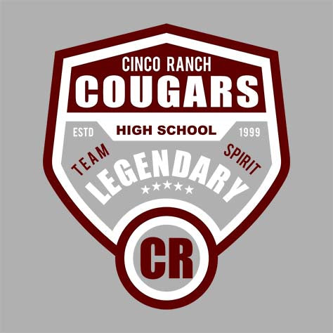 Cinco Ranch Cougars Grey Unisex T-shirt 14