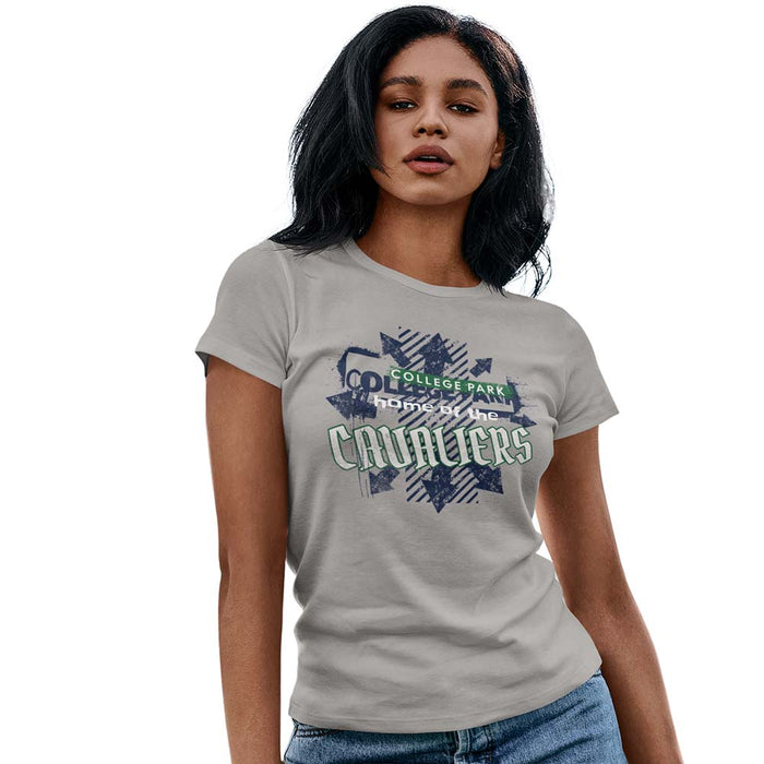 Woman wearing a College Park High School Cavaliers Women's Sport Grey T-shirt 217