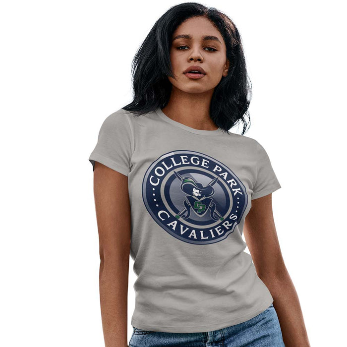 Woman wearing a College Park High School Cavaliers Women's Sport Grey T-shirt 221