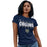 Woman wearing a Klein Collins High School Tigers Navy Women's T-shirts 07