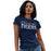 Woman wearing a Klein Collins High School Tigers Navy Women's T-shirts 17