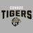 Close-view of Conroe High School Tigers Unisex 3/4 sleeve Raglan T-shirt 221