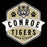 Close-up view of Conroe High School Tigers Women's Black T-shirt 209