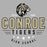 Close-up view of Conroe High School Tigers Women's Athletic Heather Grey T-shirt 217