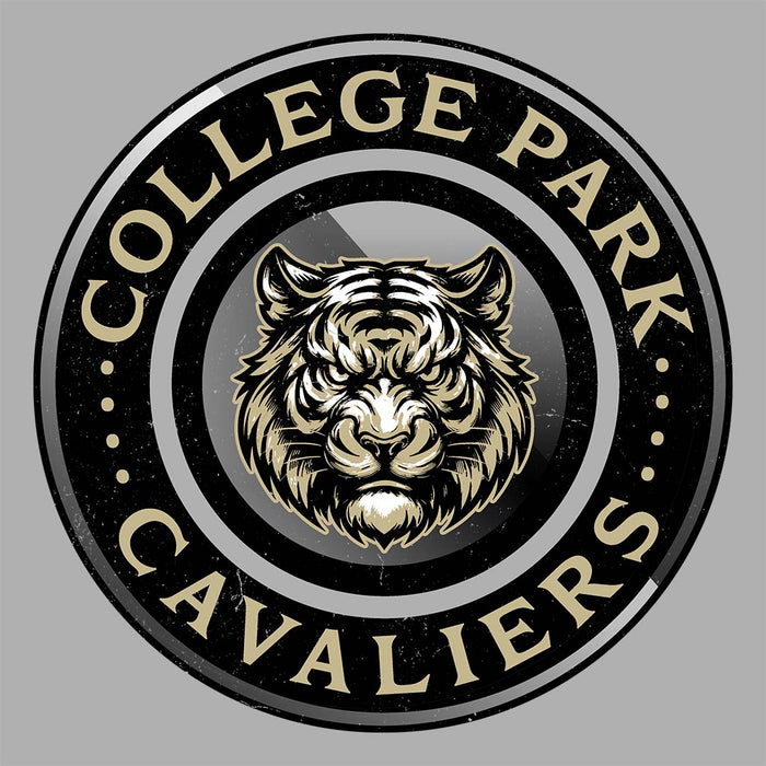 Close-up view of Conroe High School Tigers Unisex 3/4 sleeve Raglan T-shirt 222