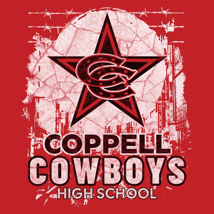 Close-up view of Coppell High School Cowboys Red Classic Unisex T-shirt 202