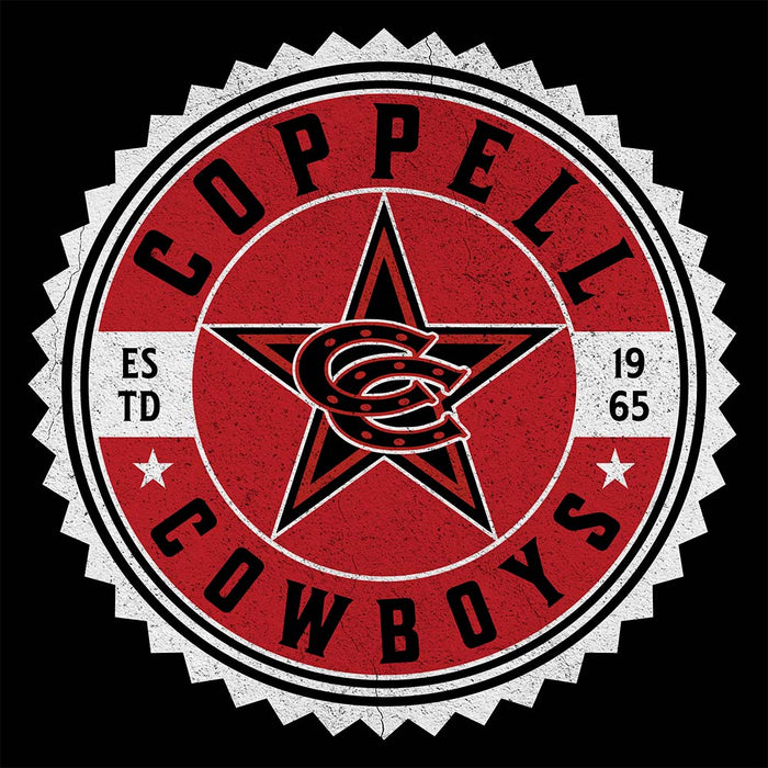 Close-up view of Coppell High School Cowboys Black Premium Unisex T-shirt 203