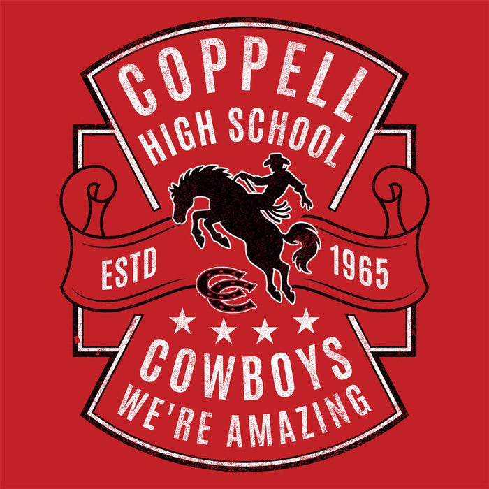 Close-up view of Coppell High School Cowboys Red Classic Unisex T-shirt 207