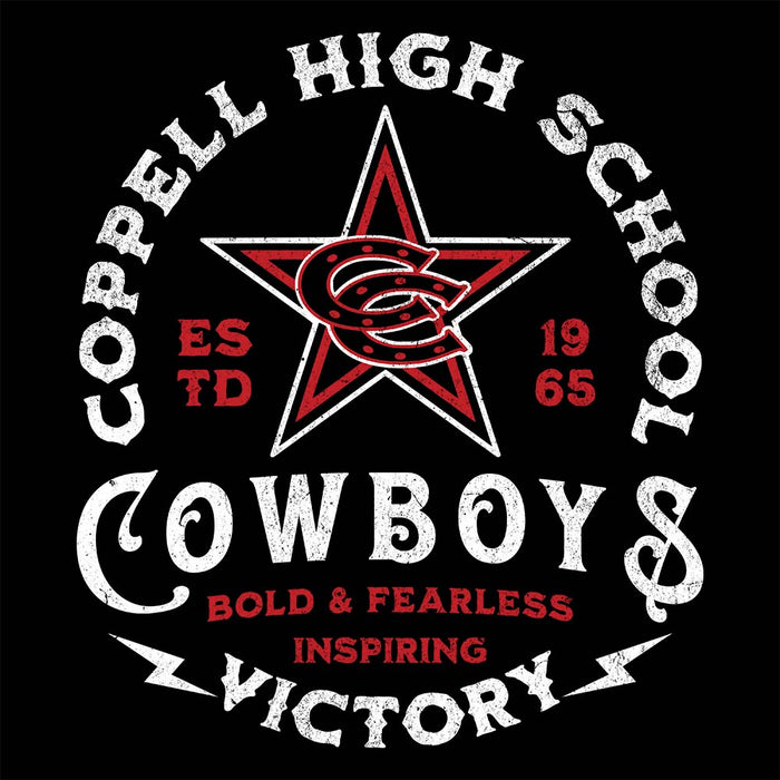 Close-up view of Coppell High School Cowboys Black Classic Unisex T-shirt 208