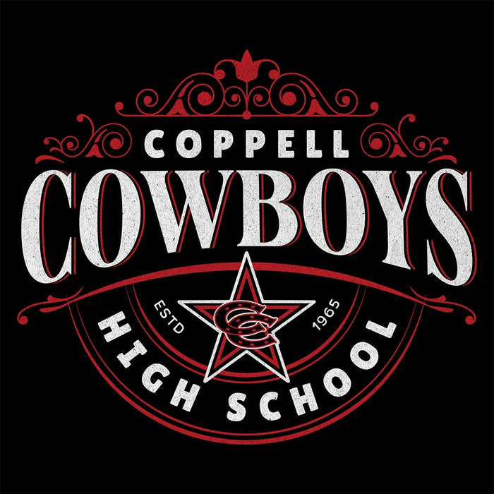 Close-up view of Coppell High School Cowboys Black Classic Unisex T-shirt 211