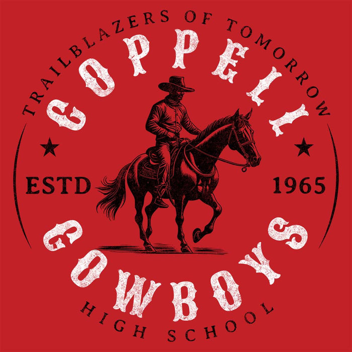 Close-up of Coppell High School Cowboys Red Classic Unisex T-shirt 214