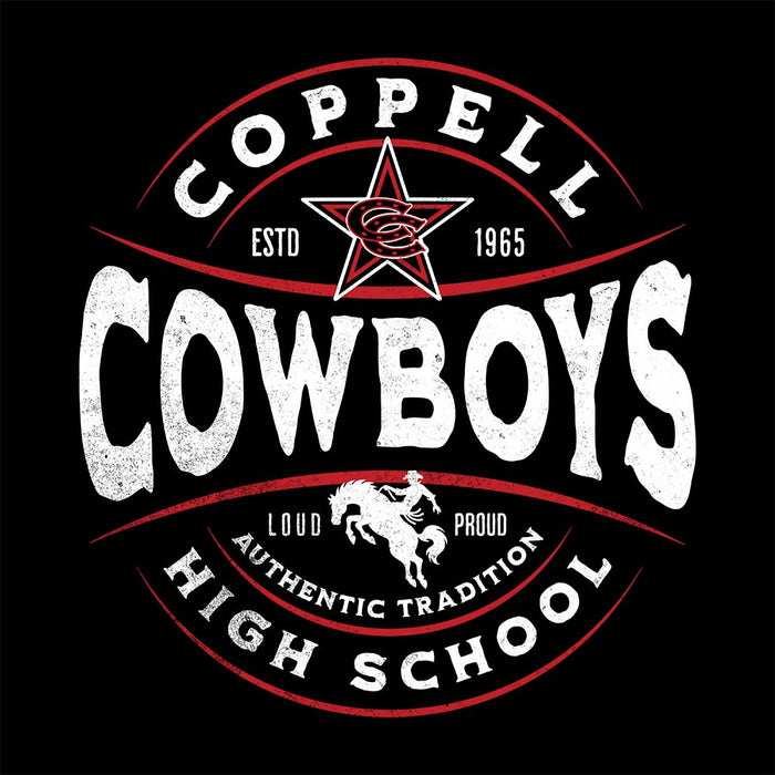 Close-up view of Coppell High School Cowboys Black Classic Unisex T-shirt 216