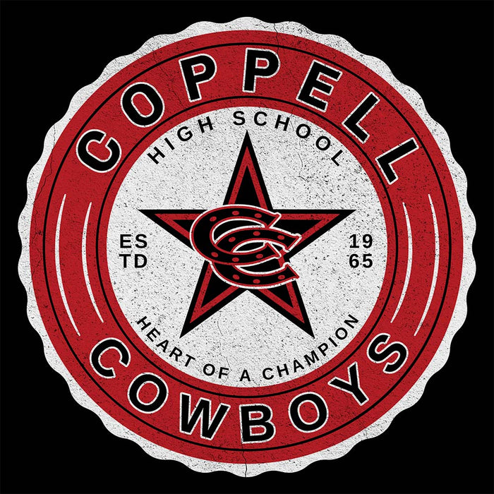 Close-up view of Coppell High School Cowboys Black Classic Unisex T-shirt 218