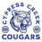 Close-up of Cypress Creek High School Cougars Unisex 3/4 sleeve Raglan T-shirt 206